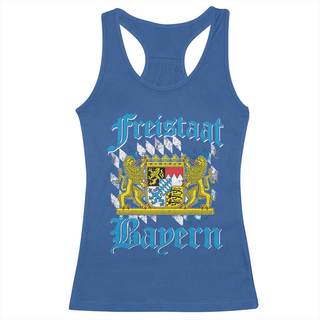 Freistaat Bayern Racerback Tank Top Bavaria German Munich Oktoberfest TS11 Royal Blue Print Your Wear