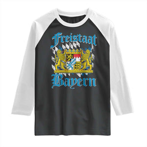 Freistaat Bayern Raglan Shirt Bavaria German Munich Oktoberfest TS11 Black White Print Your Wear