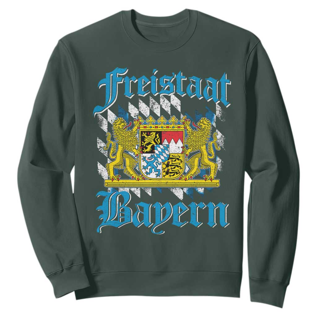 Freistaat Bayern Sweatshirt Bavaria German Munich Oktoberfest TS11 Dark Forest Green Print Your Wear