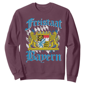 Freistaat Bayern Sweatshirt Bavaria German Munich Oktoberfest TS11 Maroon Print Your Wear