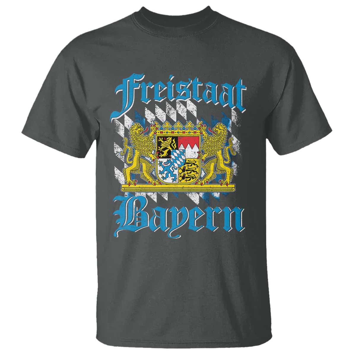 Freistaat Bayern T Shirt Bavaria German Munich Oktoberfest TS11 Dark Heather Print Your Wear