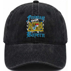 Freistaat Bayern Washed Cotton Baseball Cap - Bavaria German Munich Oktoberfest TS11 Print Your Wear