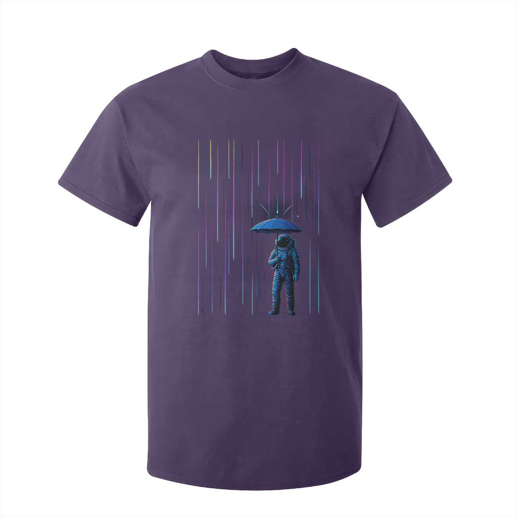 Perseid Meteor Shower Raining Astronaut With Umbrella T Shirt For Kid TS11 Purple Print Your Wear