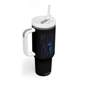 Perseid Meteor Shower Raining Astronaut With Umbrella Tumbler With Handle TS11 Print Your Wear