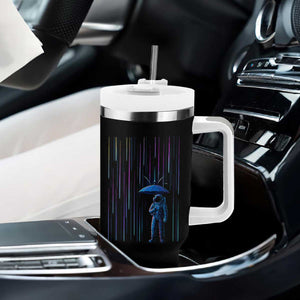 Perseid Meteor Shower Raining Astronaut With Umbrella Tumbler With Handle TS11 Print Your Wear