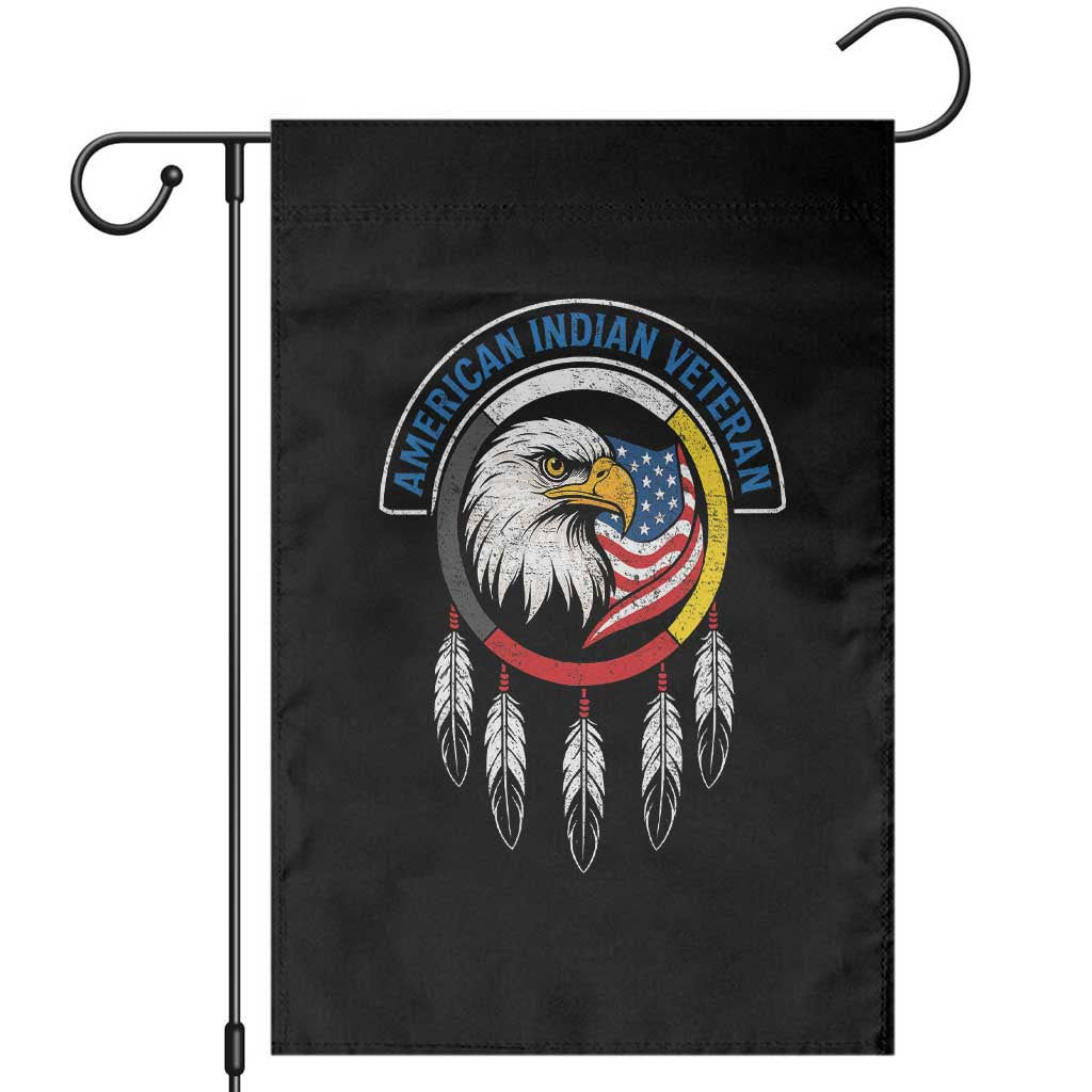 American Indian Veteran Garden Flag Native American Veteran Eagle Dreamcatcher TS11 Black Print Your Wear
