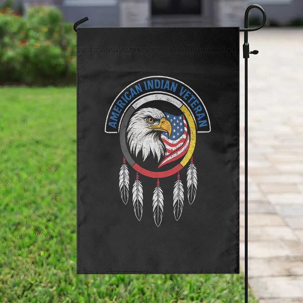 American Indian Veteran Garden Flag Native American Veteran Eagle Dreamcatcher TS11 Print Your Wear