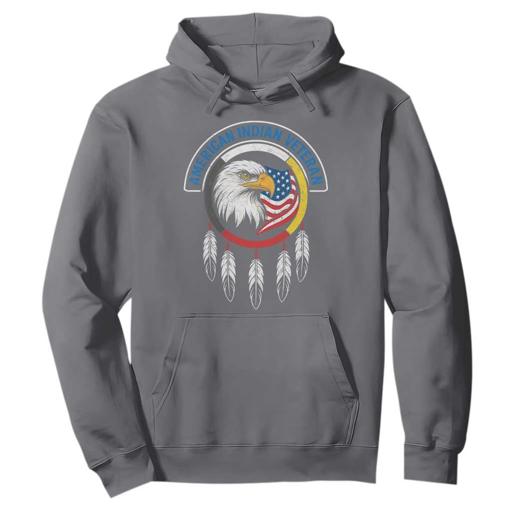 American Indian Veteran Hoodie Native American Veteran Eagle Dreamcatcher TS11 Charcoal Print Your Wear