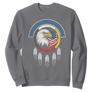 American Indian Veteran Sweatshirt Native American Veteran Eagle Dreamcatcher TS11 Charcoal Print Your Wear