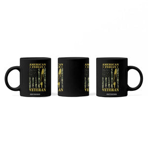 American Indian Veteran Coffee Mug Native American Veteran Feathers Camo Flag TS11 Print Your Wear