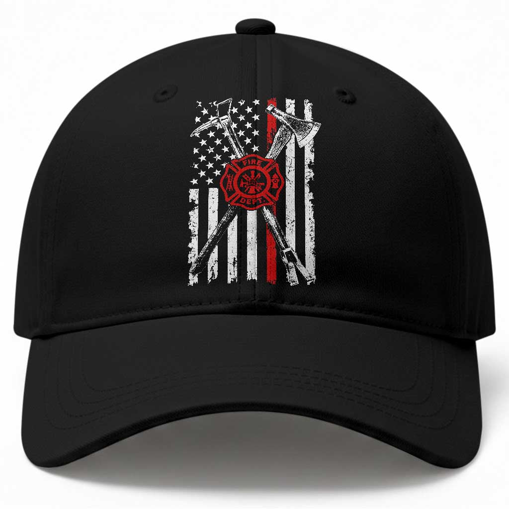 Patriotic Firefighter Axe Halligan Vintage American Flag Baseball Cap