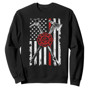 Patriotic Firefighter Axe Halligan Vintage American Flag Sweatshirt