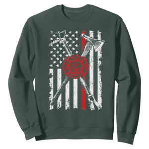 Patriotic Firefighter Axe Halligan Vintage American Flag Sweatshirt