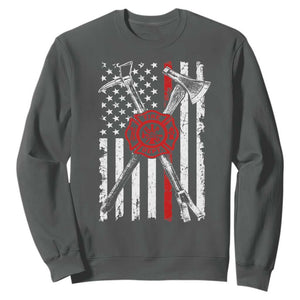 Patriotic Firefighter Axe Halligan Vintage American Flag Sweatshirt