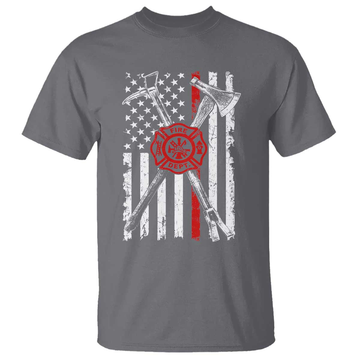 Patriotic Firefighter Axe Halligan Vintage American Flag T Shirt