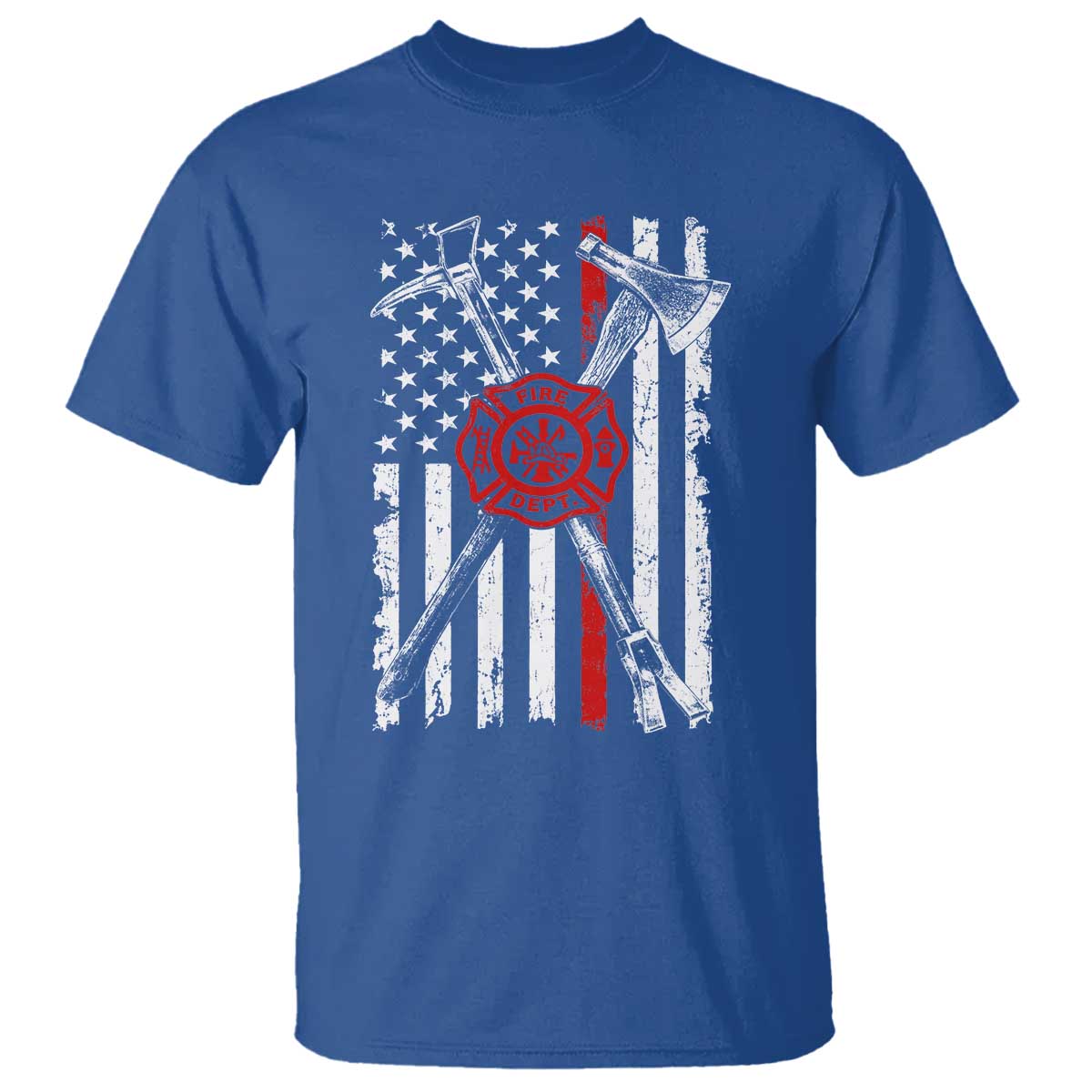 Patriotic Firefighter Axe Halligan Vintage American Flag T Shirt