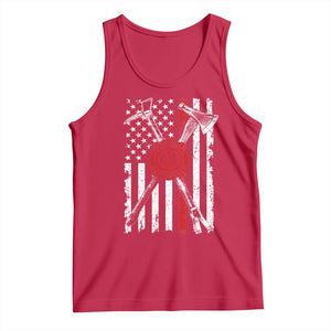 Patriotic Firefighter Axe Halligan Vintage American Flag Tank Top