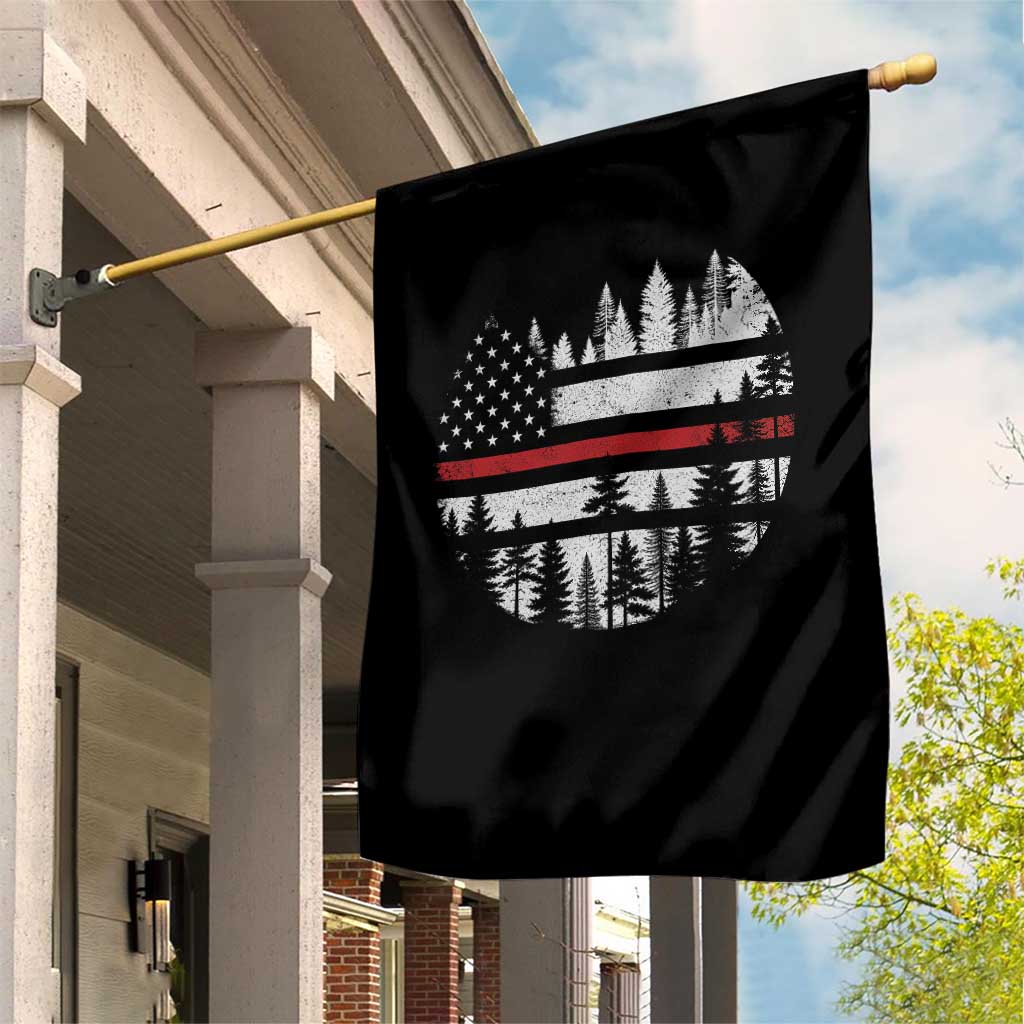 Wildland Firefighter Forest Red Line American Flag Garden Flag TS11 Print Your Wear