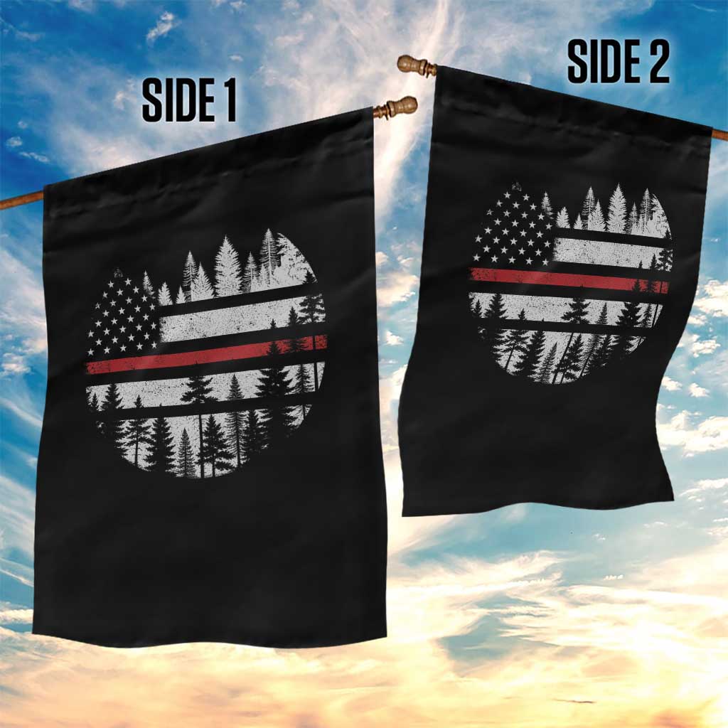 Wildland Firefighter Forest Red Line American Flag Garden Flag TS11 Print Your Wear