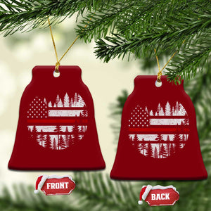 Wildland Firefighter Forest Red Line American Flag Ceramic Ornament TS11 Print Your Wear