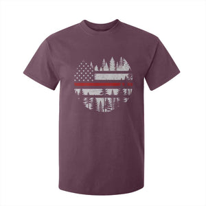Wildland Firefighter Forest Red Line American Flag T Shirt For Kid TS11 Maroon Print Your Wear