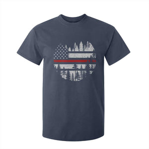 Wildland Firefighter Forest Red Line American Flag T Shirt For Kid TS11 Navy Print Your Wear