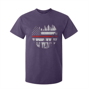Wildland Firefighter Forest Red Line American Flag T Shirt For Kid TS11 Purple Print Your Wear
