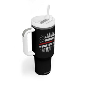 Wildland Firefighter Forest Red Line American Flag Tumbler With Handle TS11 Print Your Wear