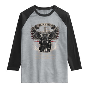 Christian Firefighter Raglan Shirt When You Walk Through The Fire You Shall Not Be Burned American Flag TS11 Heather Gray Black Print Your Wear