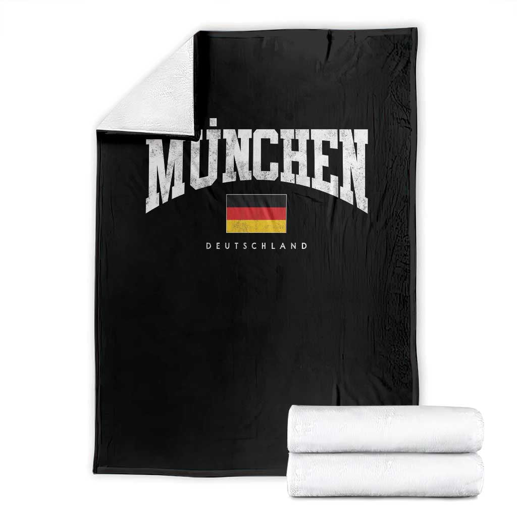 Munchen Deutschland Germany Throw Blanket Vintage Athletic Sports Design TS11 Black Print Your Wear