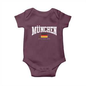 Munchen Deutschland Germany Baby Onesie Vintage Athletic Sports Design TS11 Maroon Print Your Wear