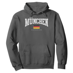 Munchen Deutschland Germany Hoodie Vintage Athletic Sports Design TS11 Dark Heather Print Your Wear