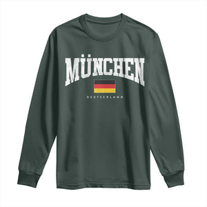 Munchen Deutschland Germany Long Sleeve Shirt Vintage Athletic Sports Design TS11 Dark Forest Green Print Your Wear