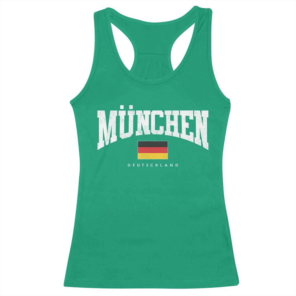 Munchen Deutschland Germany Racerback Tank Top Vintage Athletic Sports Design TS11 Irish Green Print Your Wear