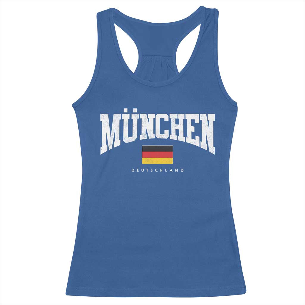 Munchen Deutschland Germany Racerback Tank Top Vintage Athletic Sports Design TS11 Royal Blue Print Your Wear