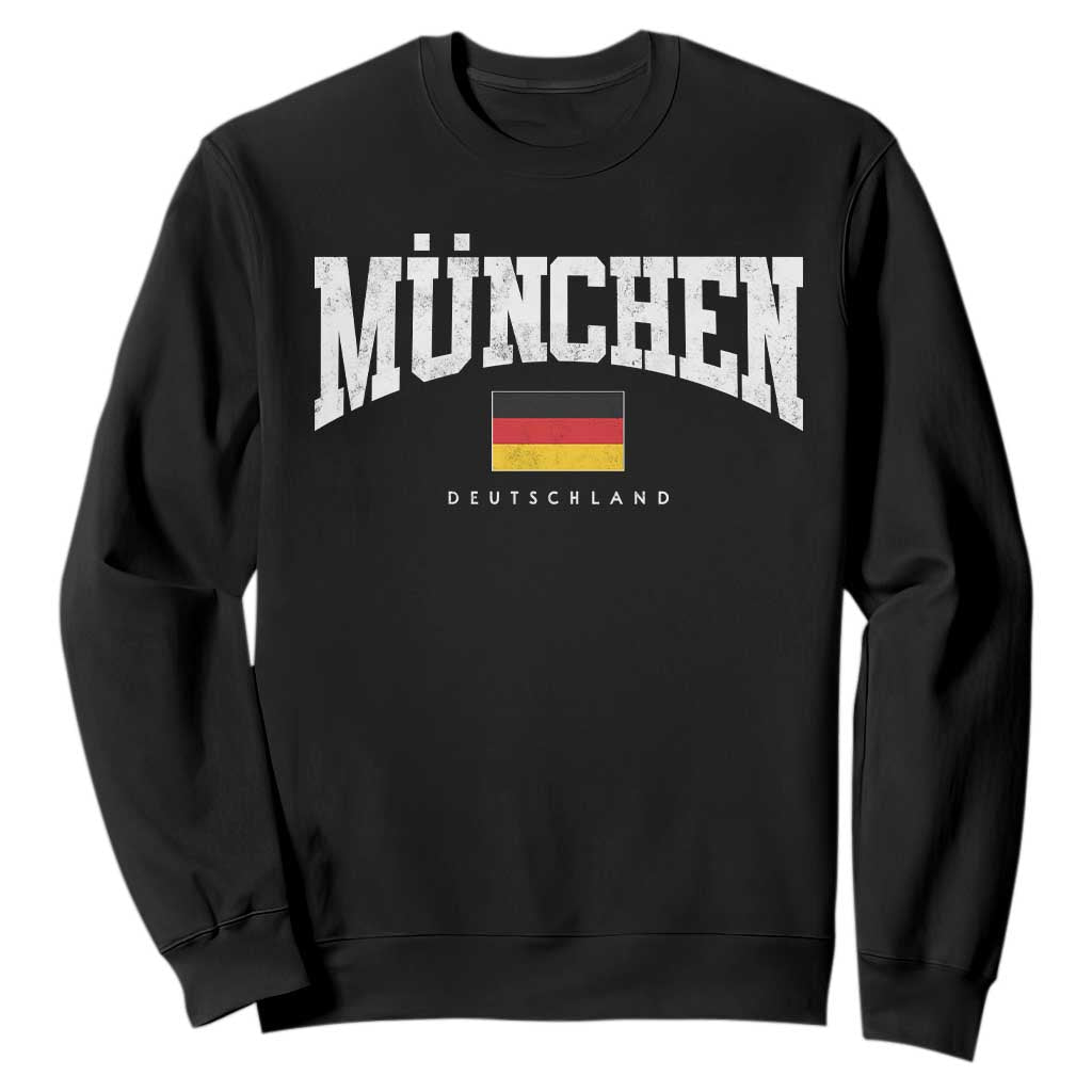Munchen Deutschland Germany Sweatshirt Vintage Athletic Sports Design TS11 Black Print Your Wear