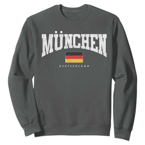 Munchen Deutschland Germany Sweatshirt Vintage Athletic Sports Design TS11 Dark Heather Print Your Wear