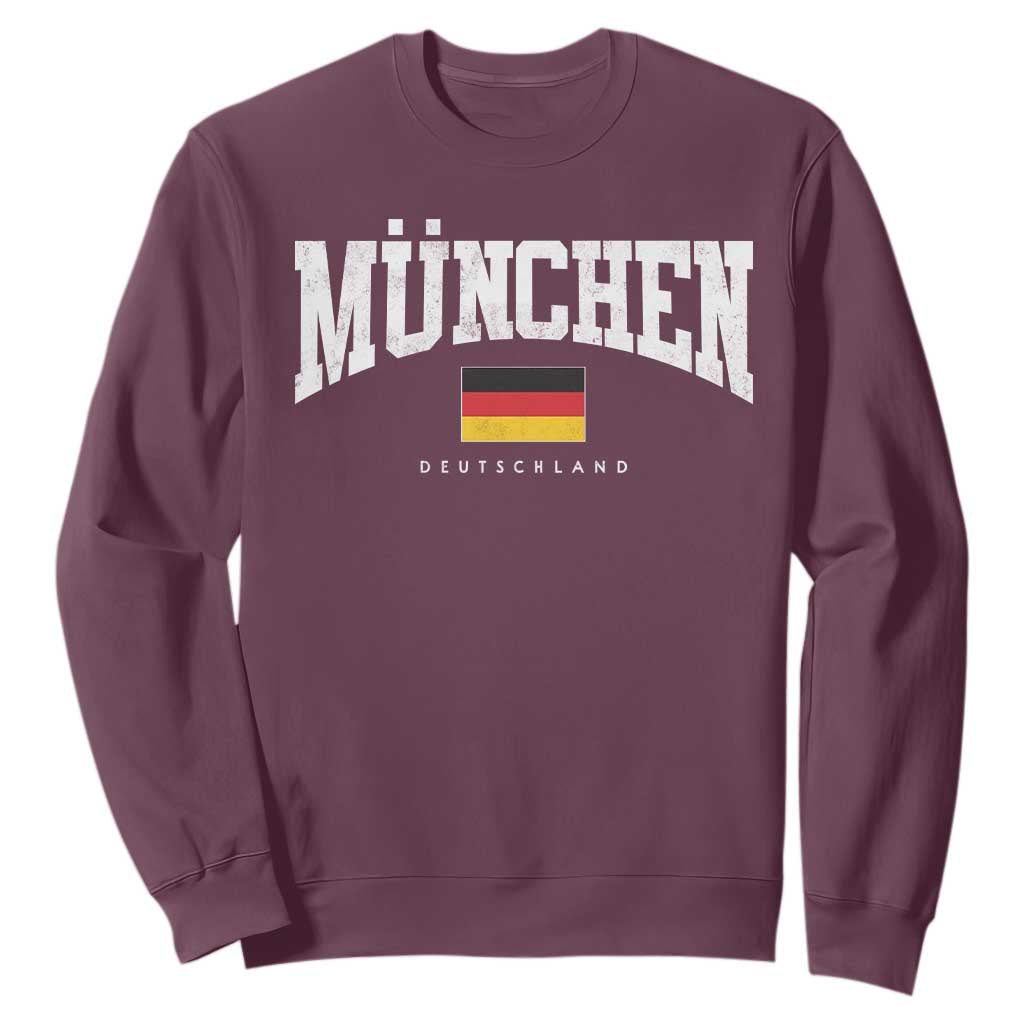 Munchen Deutschland Germany Sweatshirt Vintage Athletic Sports Design TS11 Maroon Print Your Wear