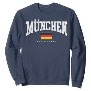 Munchen Deutschland Germany Sweatshirt Vintage Athletic Sports Design TS11 Navy Print Your Wear