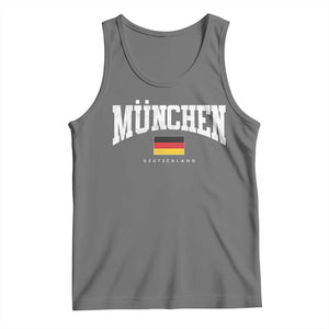 Munchen Deutschland Germany Tank Top Vintage Athletic Sports Design TS11 Black Heather Print Your Wear