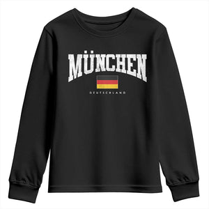 Munchen Deutschland Germany Youth Sweatshirt Vintage Athletic Sports Design TS11 Black Print Your Wear