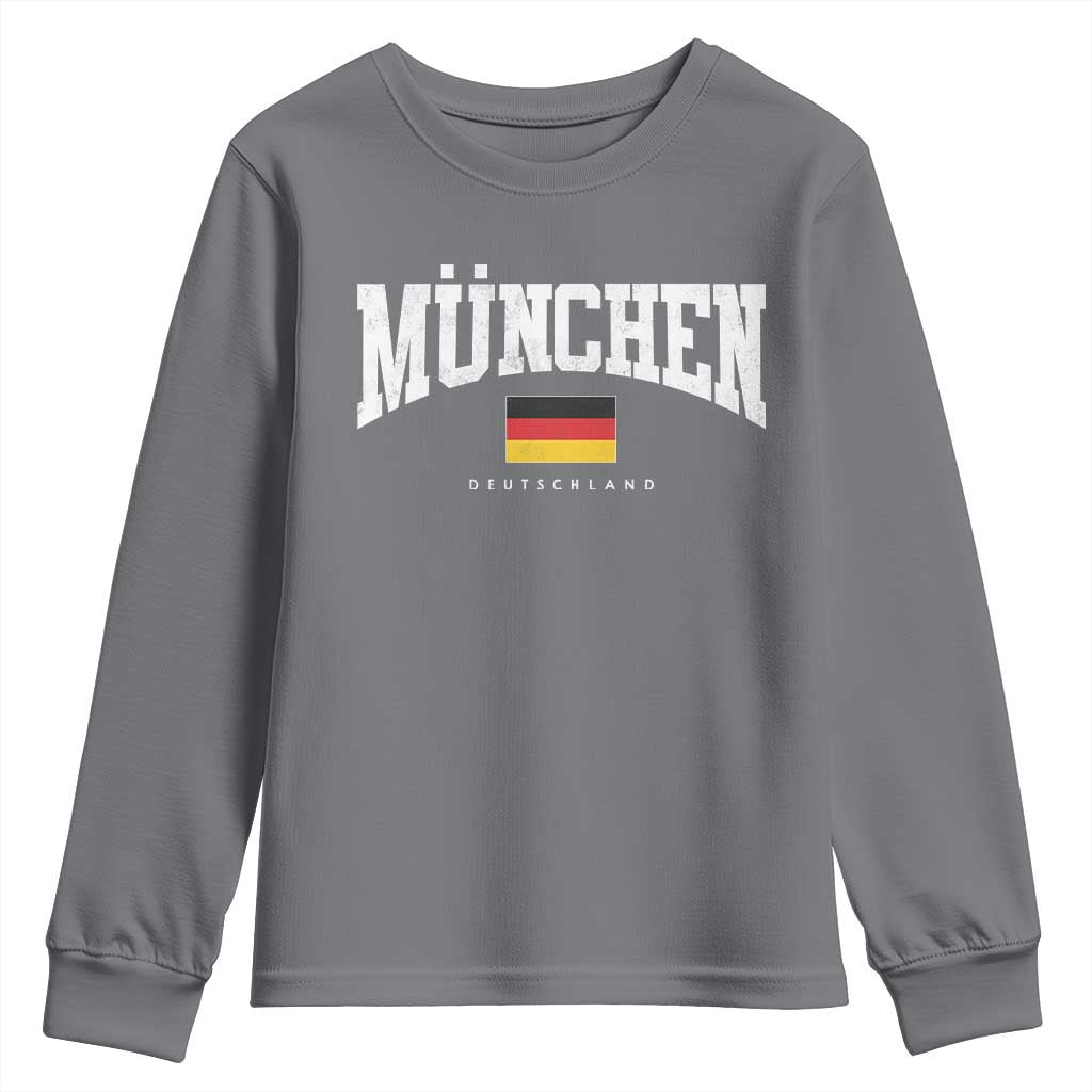 Munchen Deutschland Germany Youth Sweatshirt Vintage Athletic Sports Design TS11 Charcoal Print Your Wear
