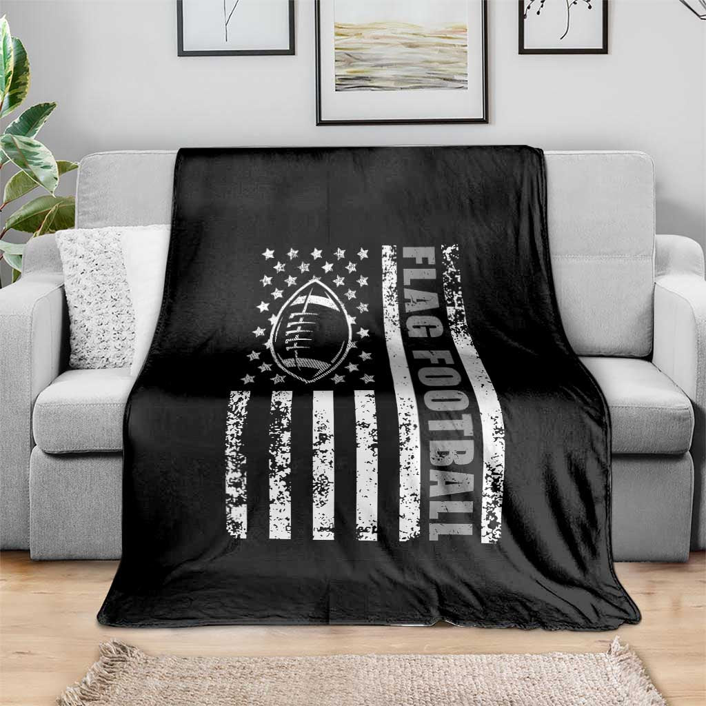 Distressed US Flag Football Lover Throw Blanket Game Day for Sports Fan