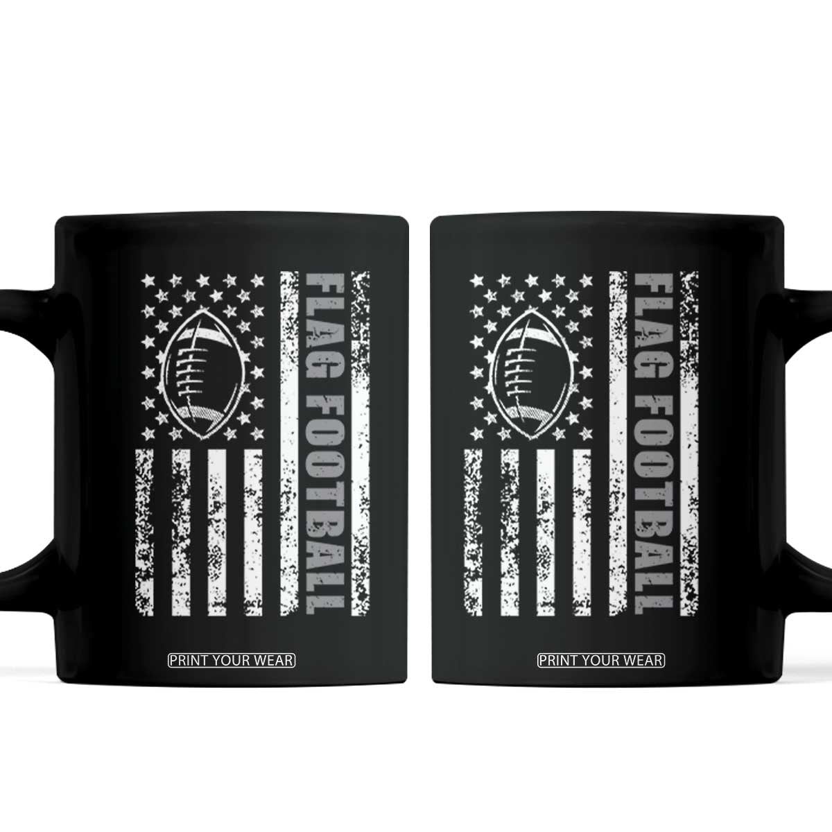 Distressed US Flag Football Lover Coffee Mug Game Day for Sports Fan