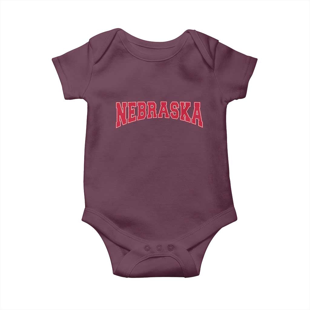 Nebraska Sports Throwback Design Jersey Style Baby Onesie