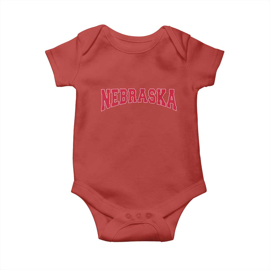 Nebraska Sports Throwback Design Jersey Style Baby Onesie