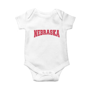 Nebraska Sports Throwback Design Jersey Style Baby Onesie