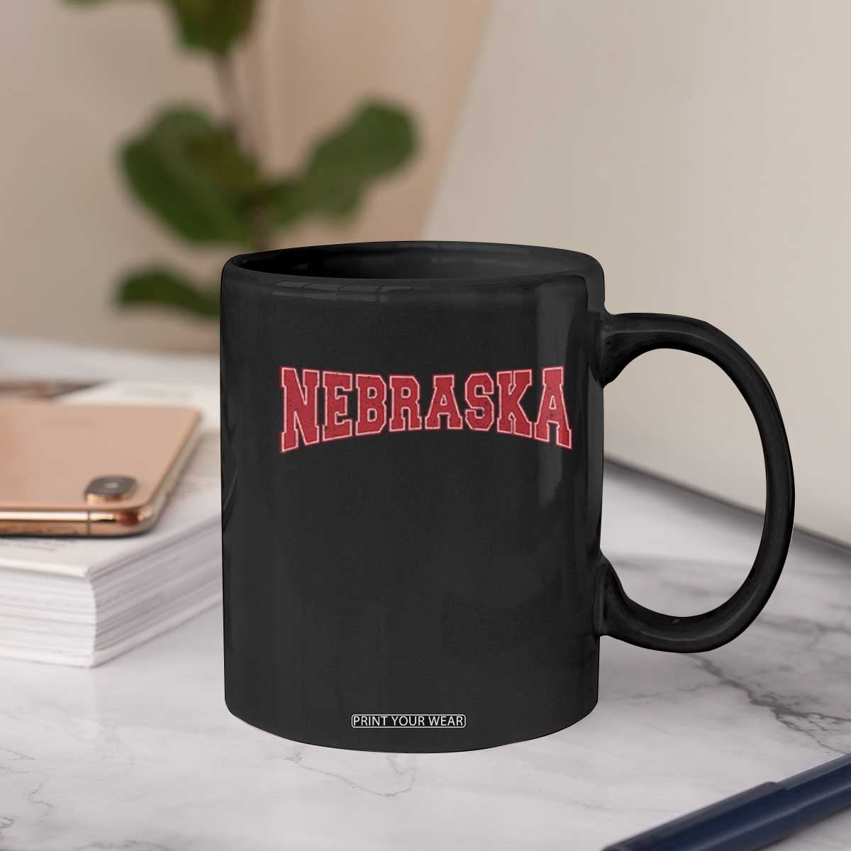 Nebraska Sports Throwback Design Jersey Style Coffee Mug