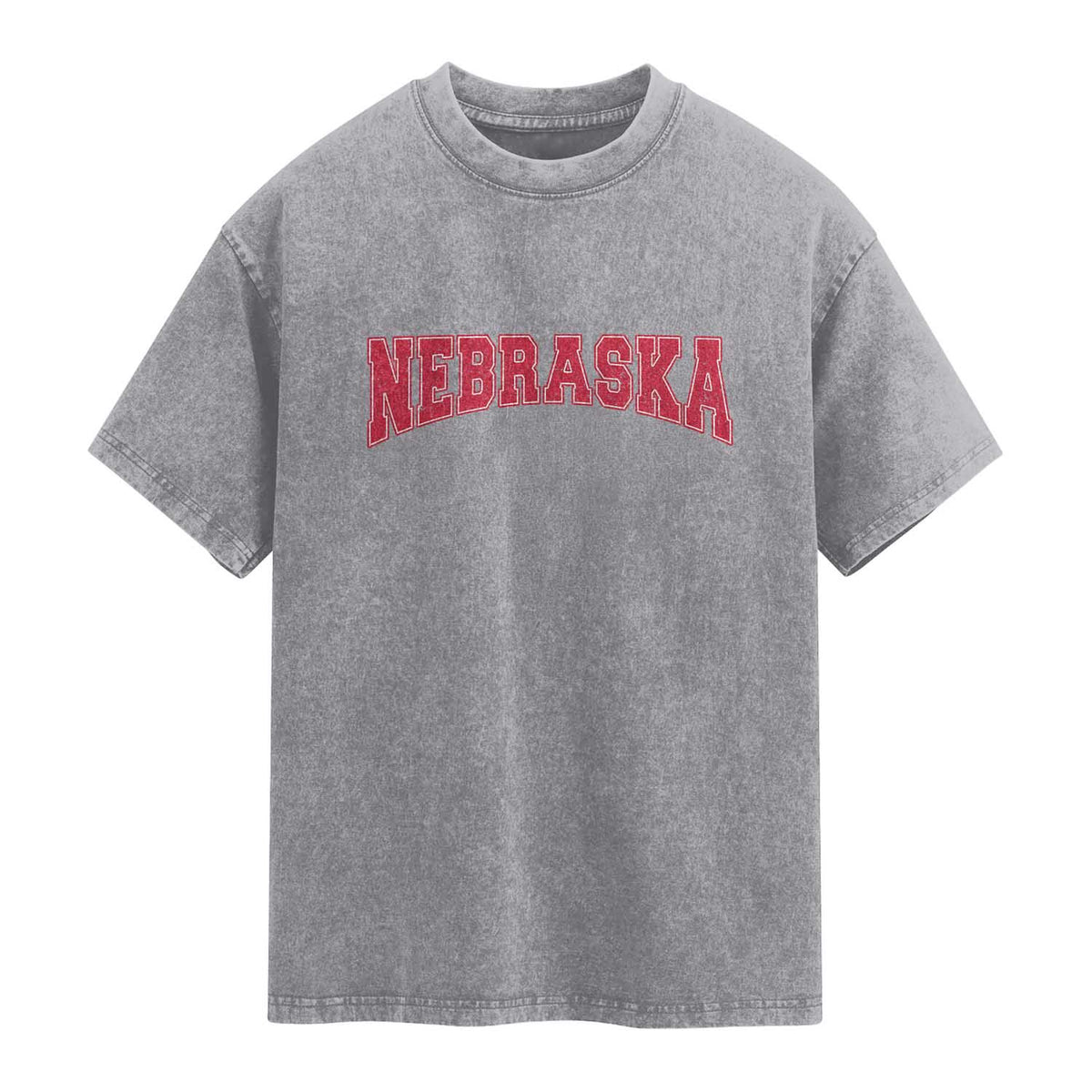 Nebraska Sports Throwback Design Jersey Style Washed Cotton T-Shirt