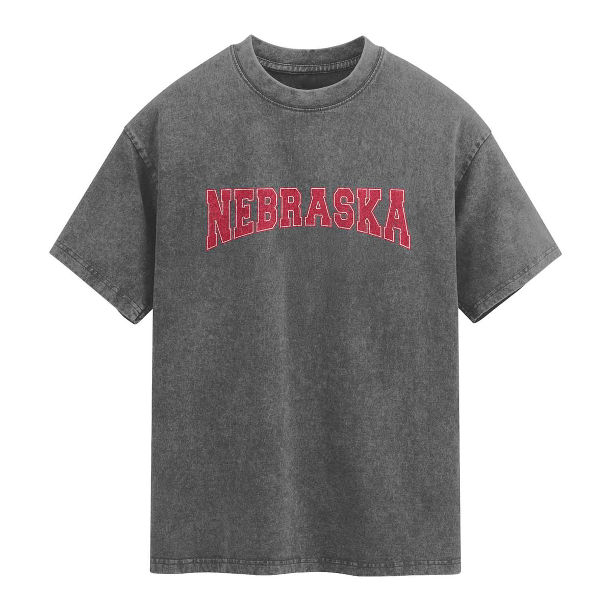 Nebraska Sports Throwback Design Jersey Style Washed Cotton T-Shirt